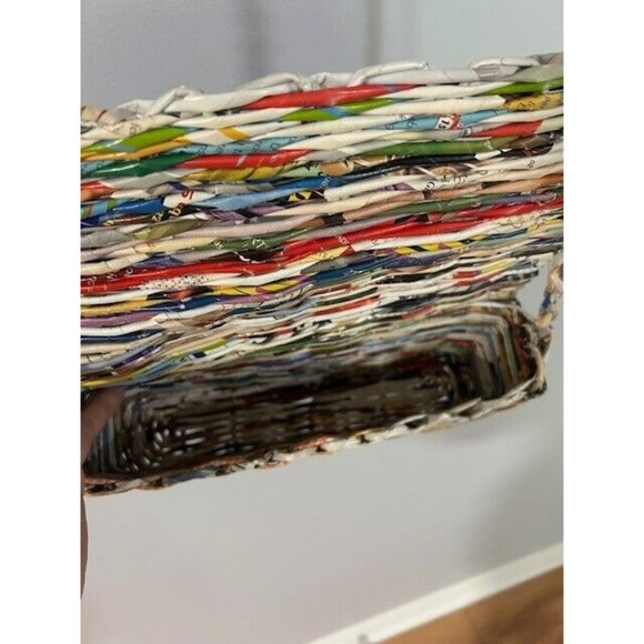 Rolled Newspaper Magazine Print Shoulder Bag Strap Unique 11" x 5" - Picture 4 of 8